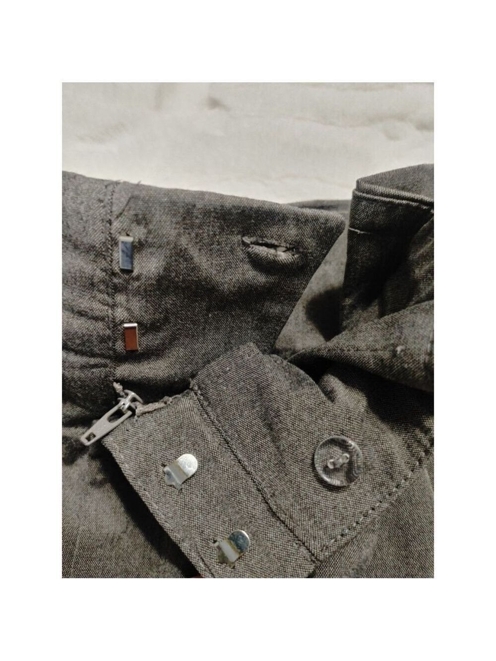 Women's H&M High Waisted Ankle Length Gray Tie Trousers Size 8 - Picture 4 of 8